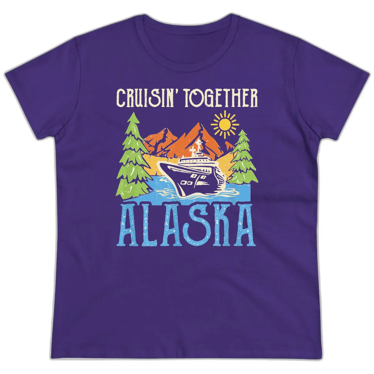 Cruisin' Together Alaska Ladies Tee in Purple