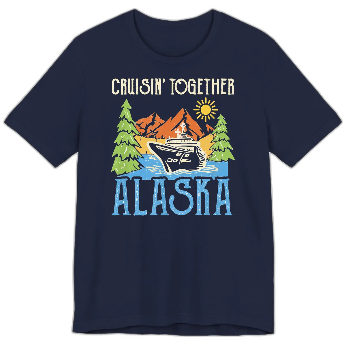 Cruisin' Together Alaska Premium T-Shirt in Navy