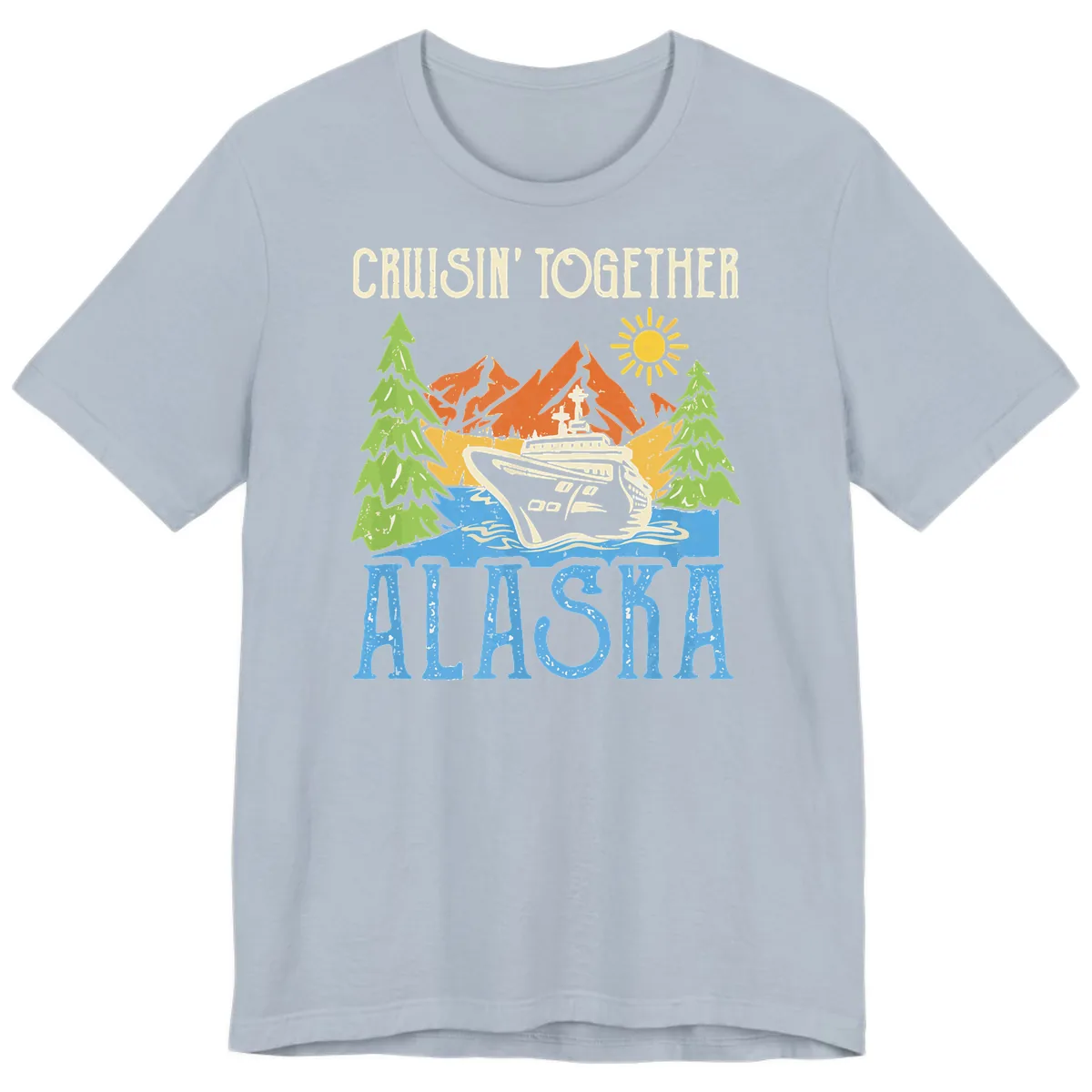 Cruisin' Together Alaska Premium T-Shirt in Light Blue