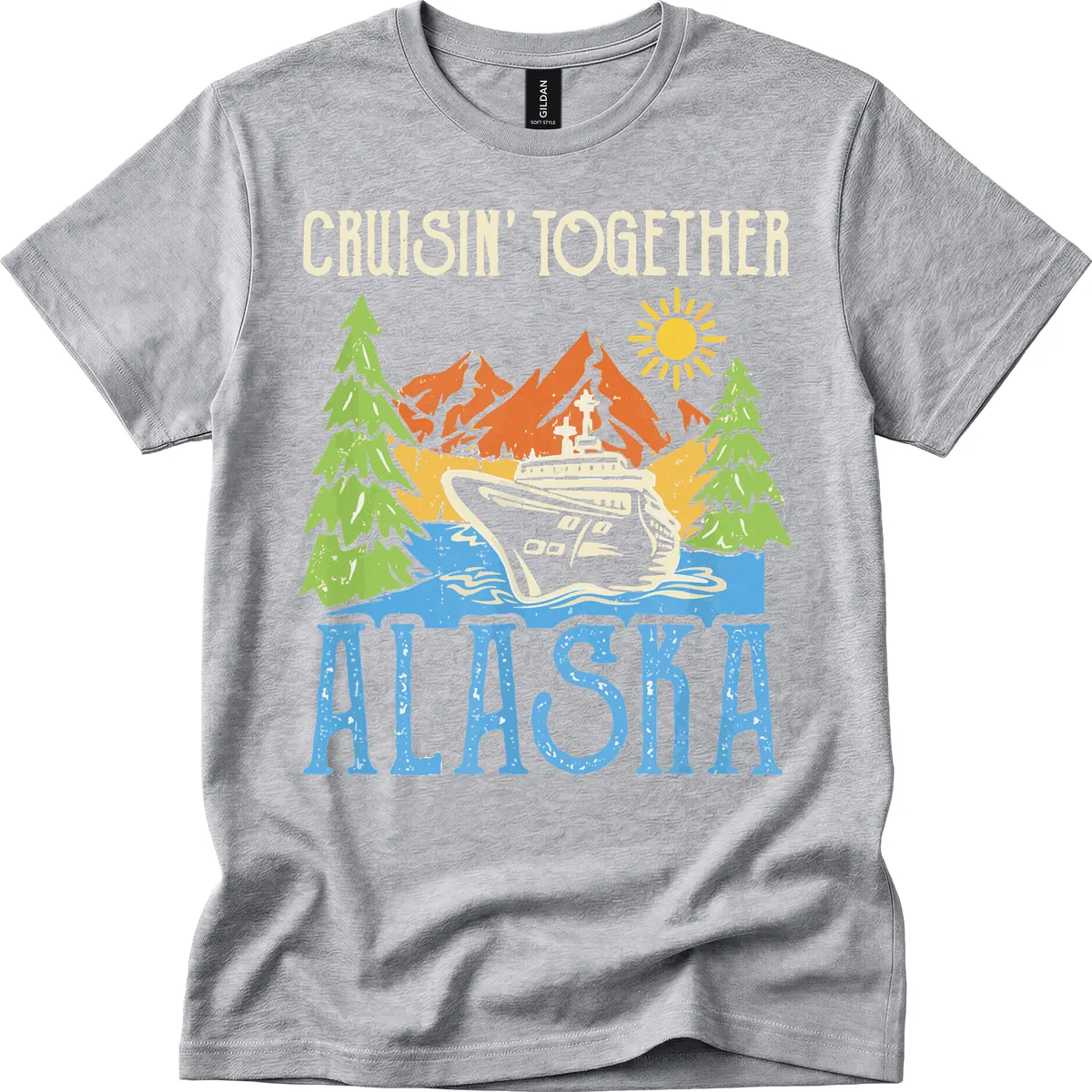 Cruisin' Together Alaska T-Shirt in Sport Grey