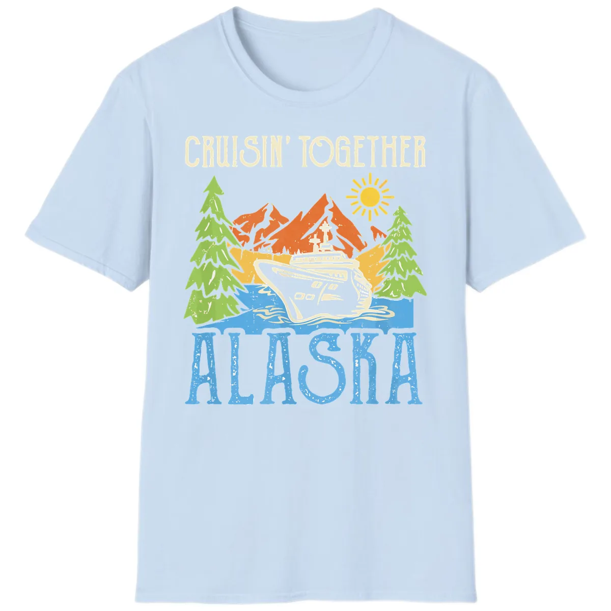 Cruisin' Together Alaska T-Shirt in Light Blue