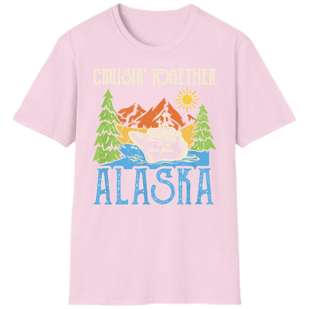 Cruisin' Together Alaska T-Shirt in Light Pink