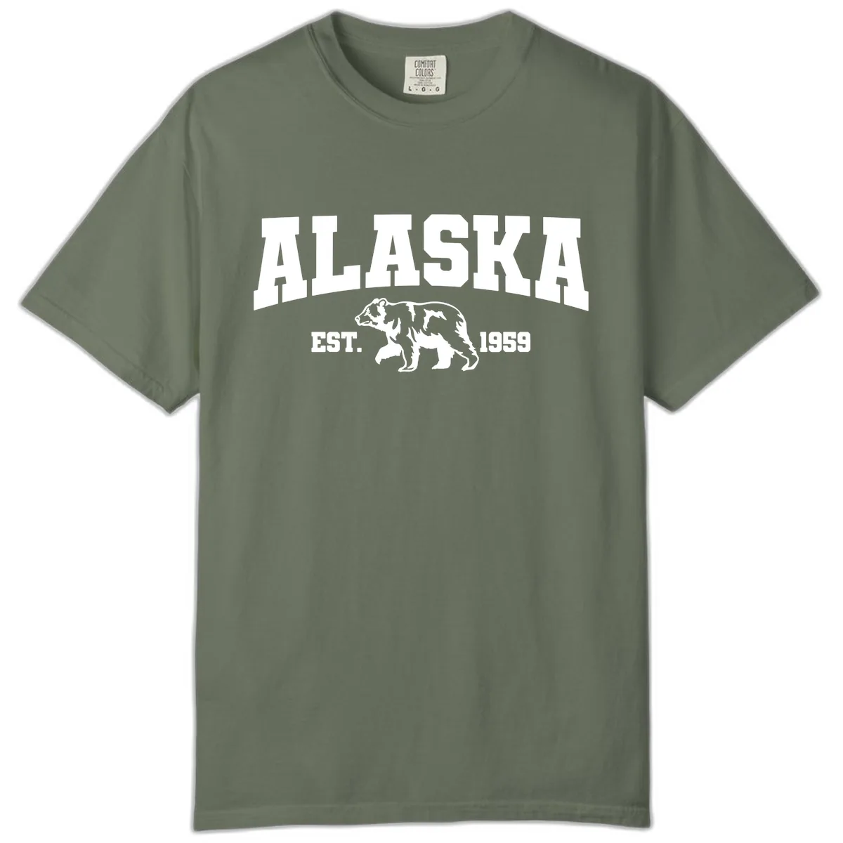 Alaska Bear Est. 1959 Comfort Color in Moss