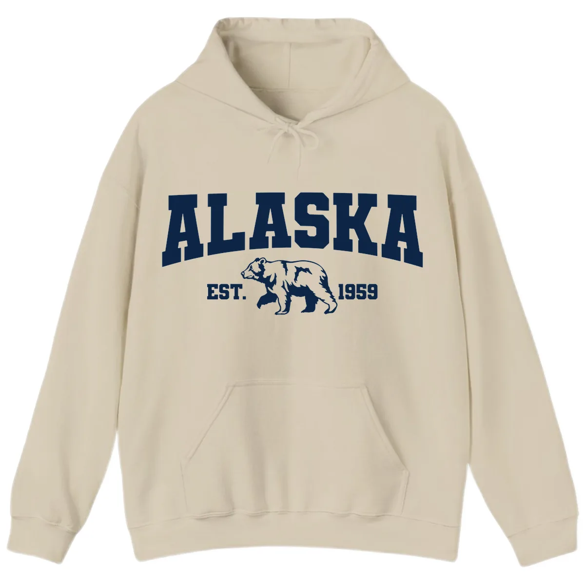 Alaska Bear Est. 1959 Hoodie in Sand