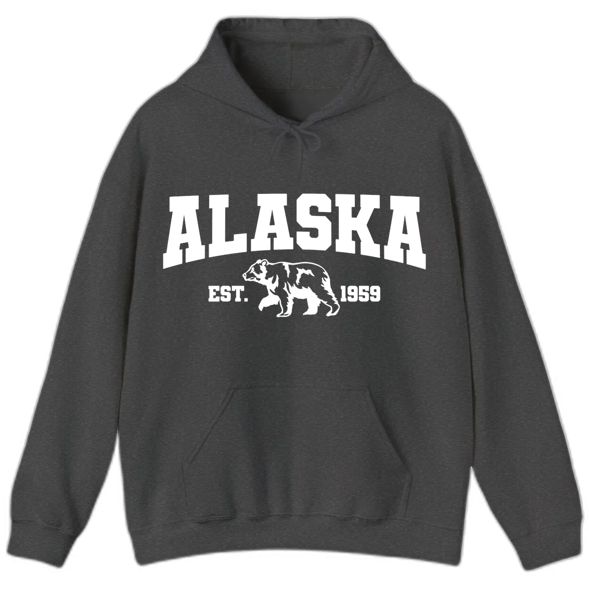 Alaska Bear Est. 1959 Hoodie in Dark Heather