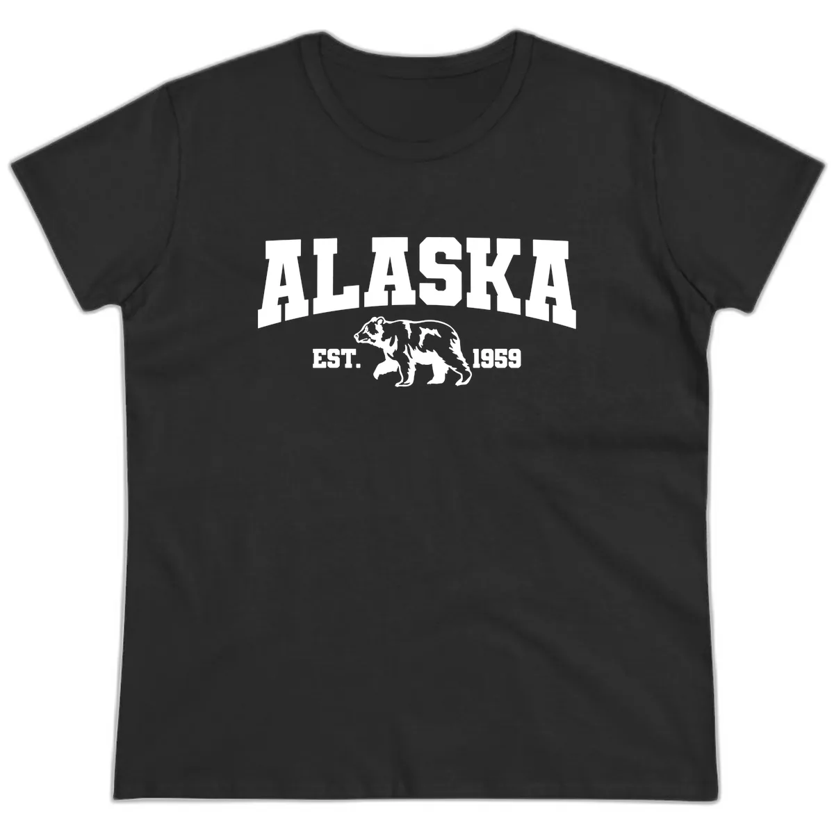 Alaska Bear Est. 1959 Ladies Tee in Black