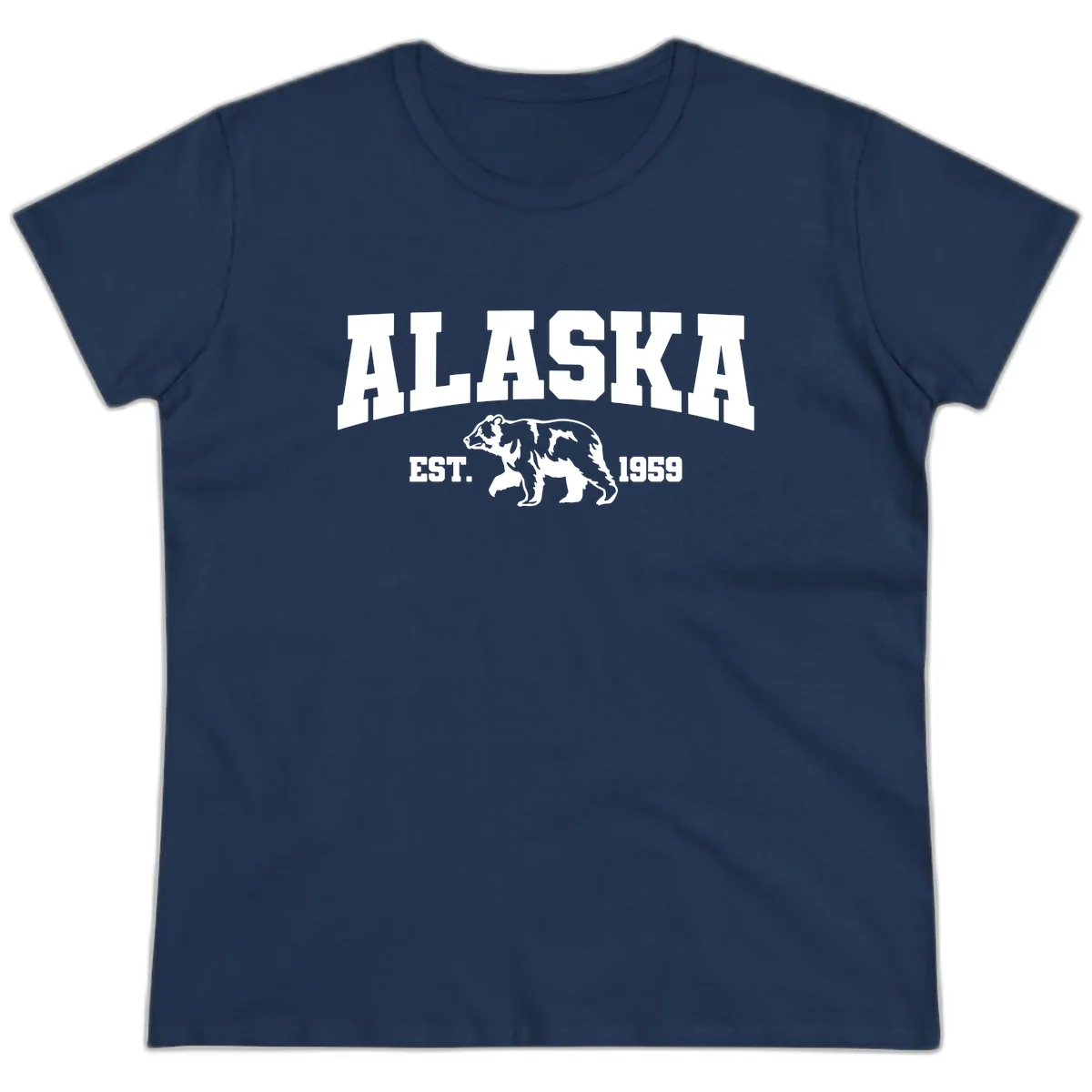 Alaska Bear Est. 1959 Ladies Tee in Navy