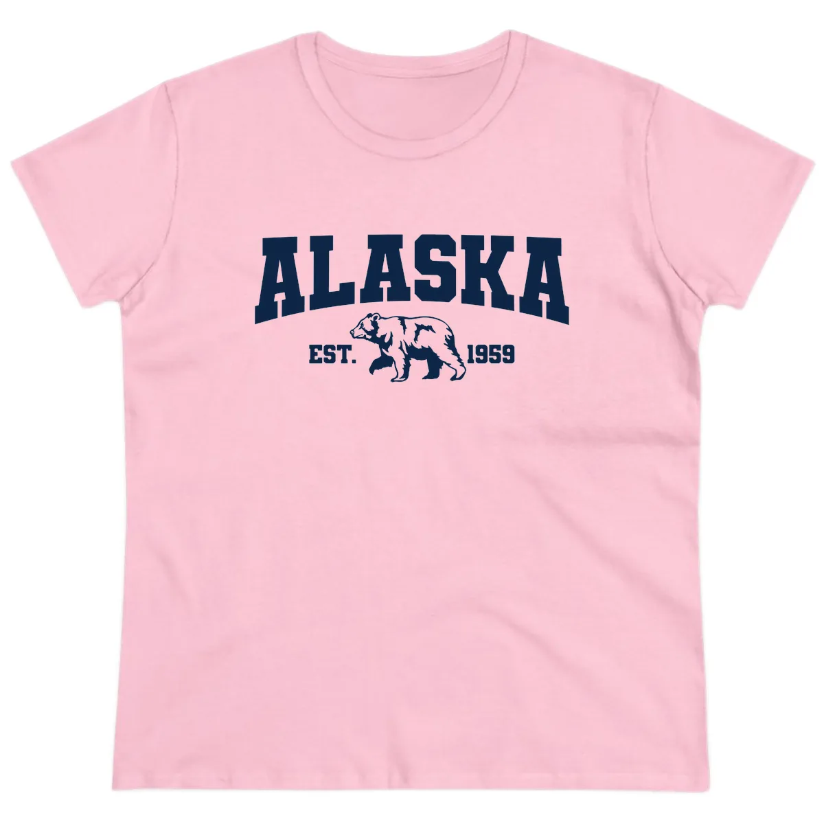 Alaska Bear Est. 1959 Ladies Tee in Light Pink