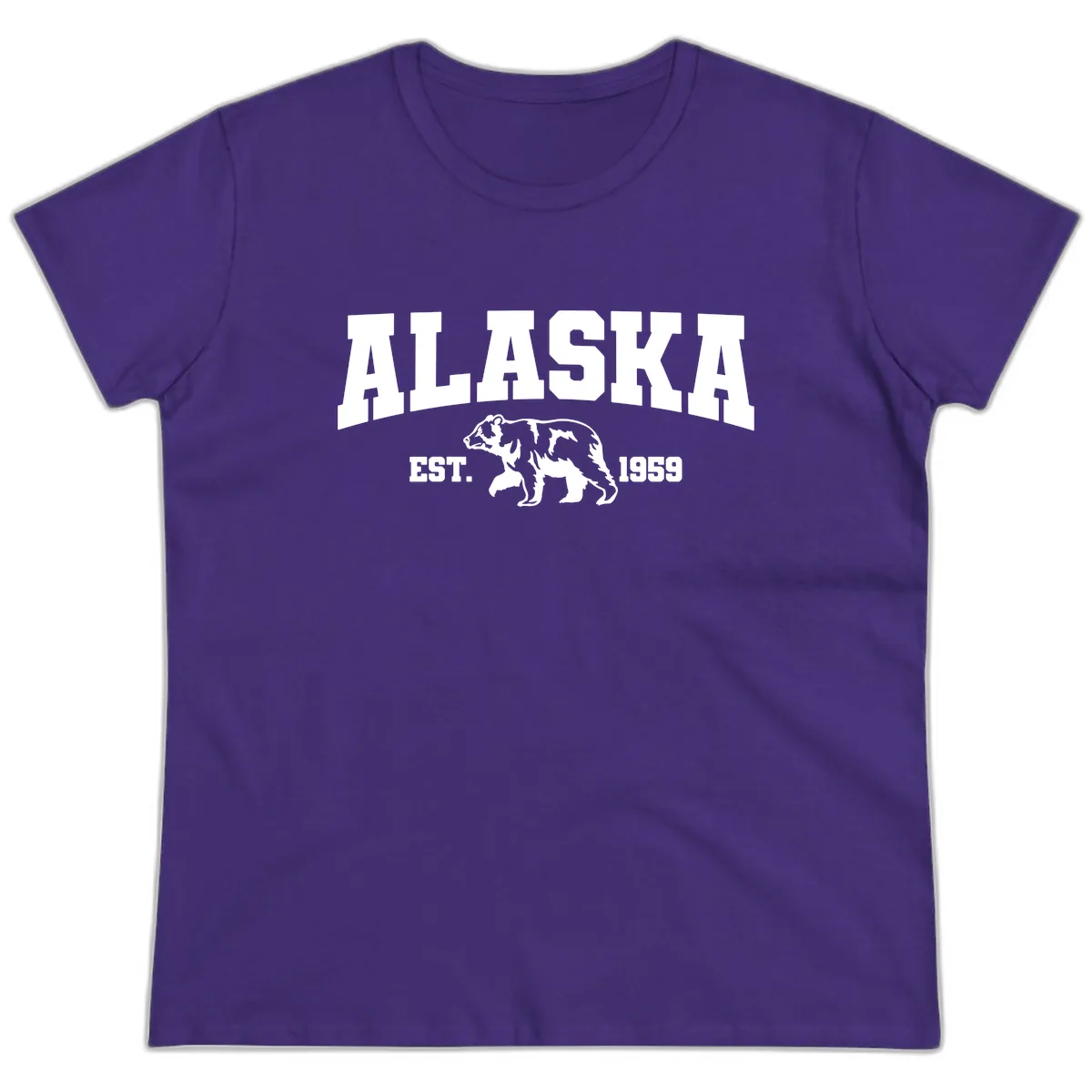 Alaska Bear Est. 1959 Ladies Tee in Purple