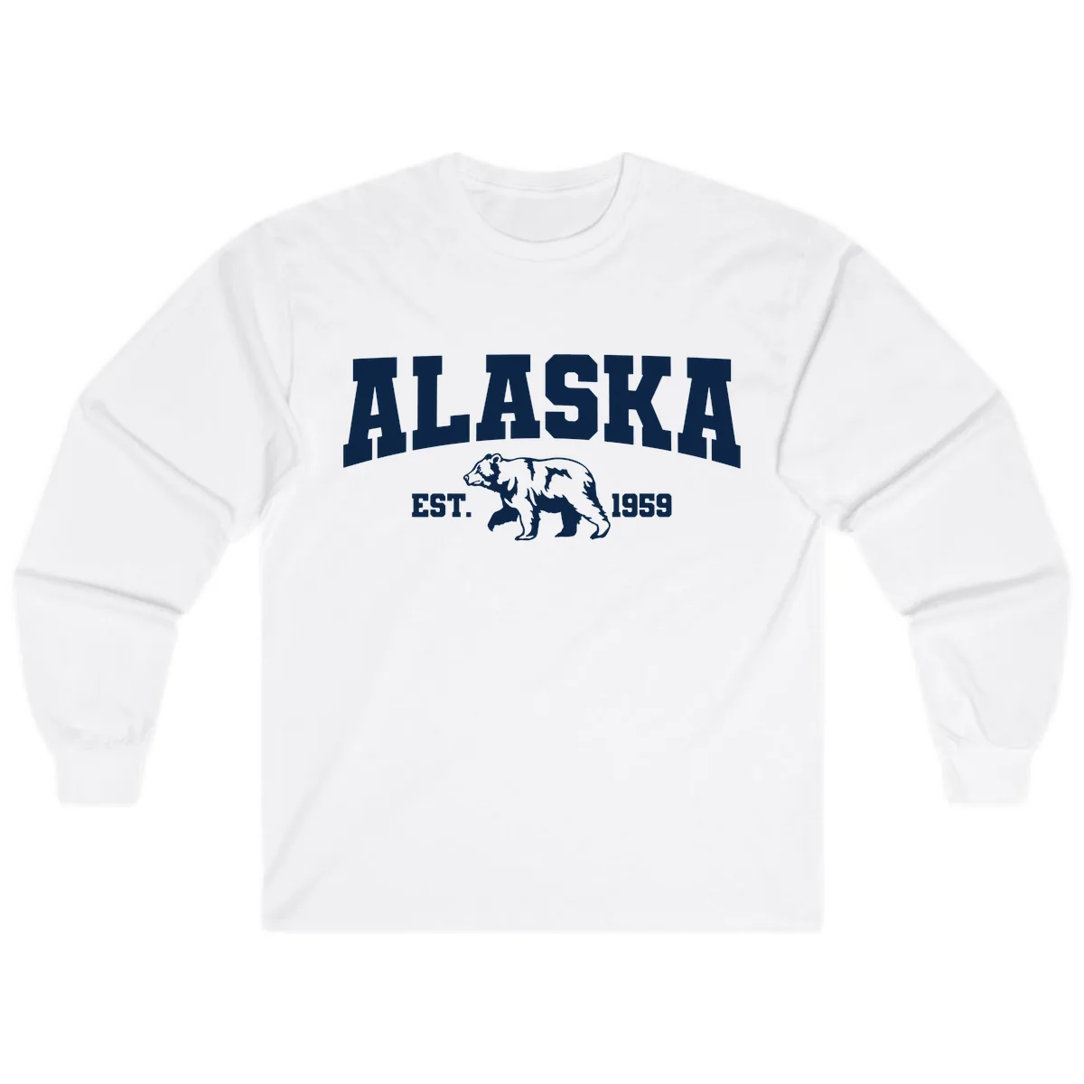 Alaska Bear Est. 1959 Long Sleeve in White