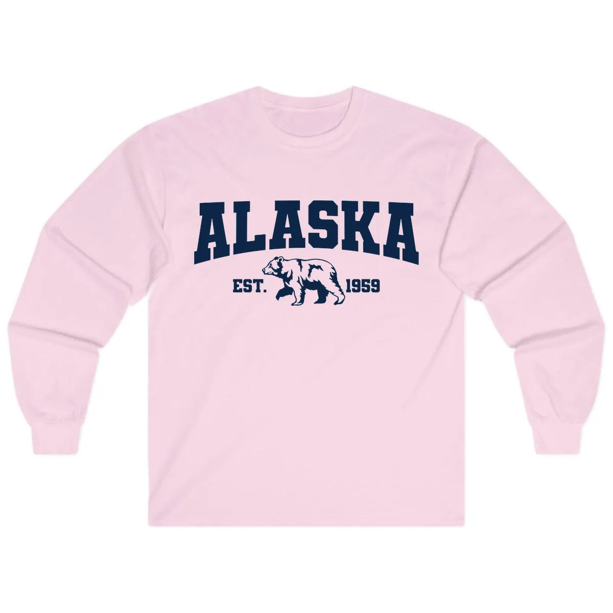 Alaska Bear Est. 1959 Long Sleeve in Light Pink