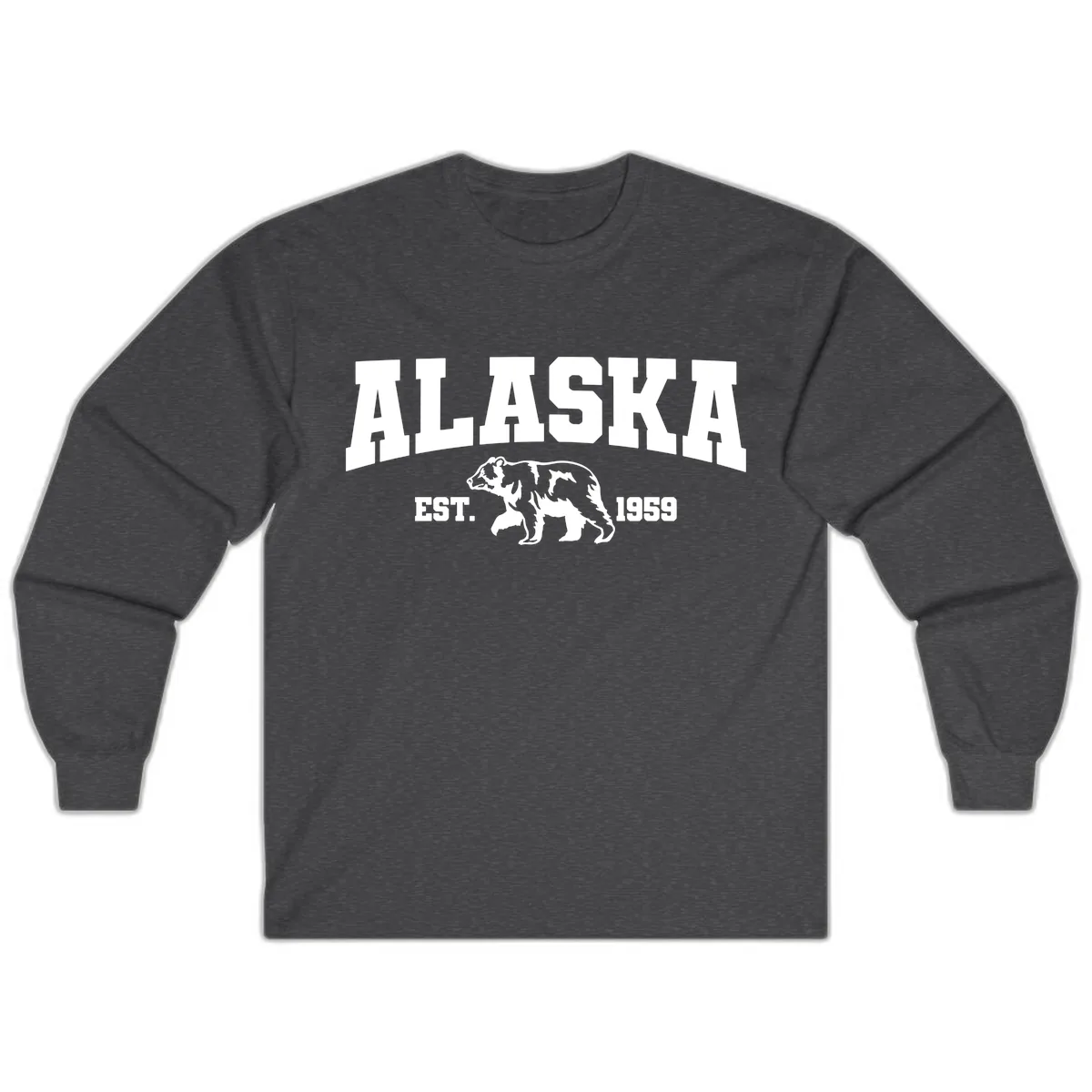 Alaska Bear Est. 1959 Long Sleeve in Dark Heather