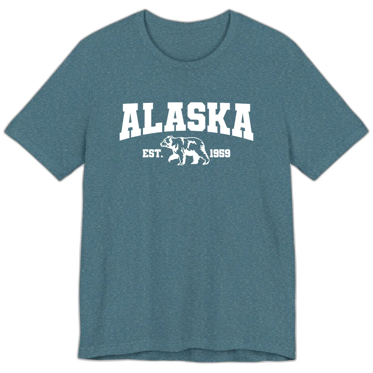 Alaska Bear Est. 1959 Premium T-Shirt in Heather Deep Teal