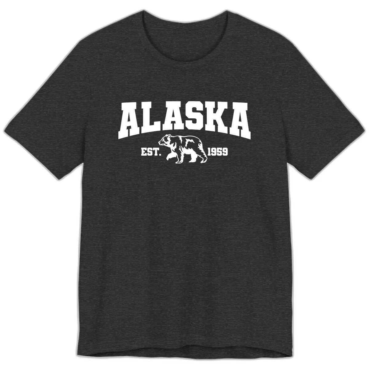 Alaska Bear Est. 1959 Premium T-Shirt in Dark Grey Heather