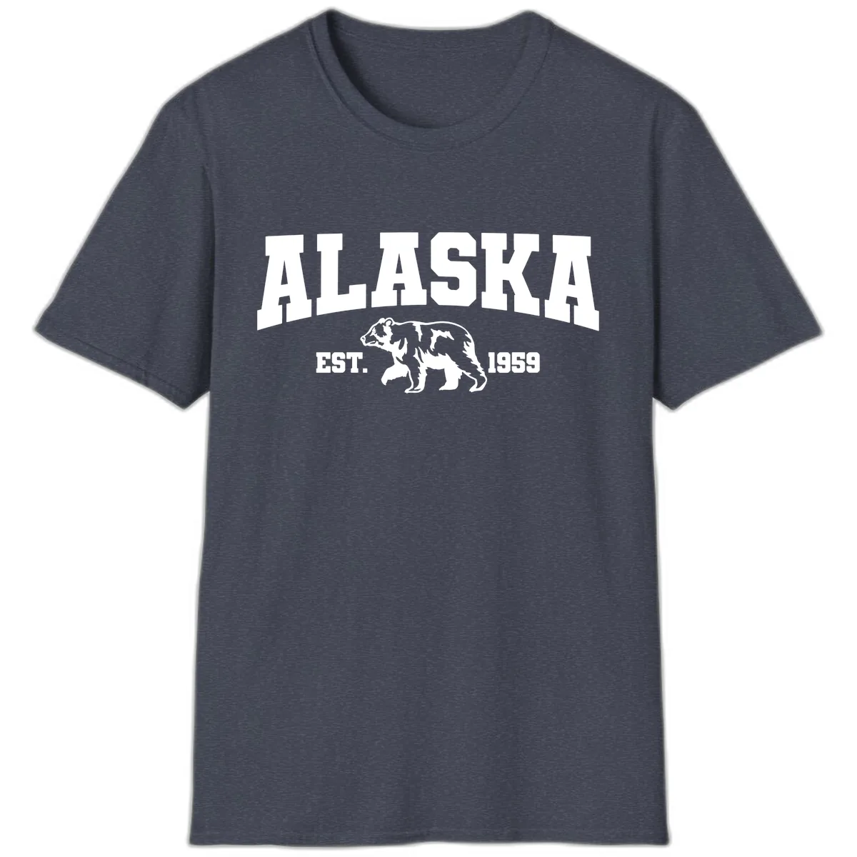 Alaska Bear Est. 1959 T-Shirt in Heather Navy