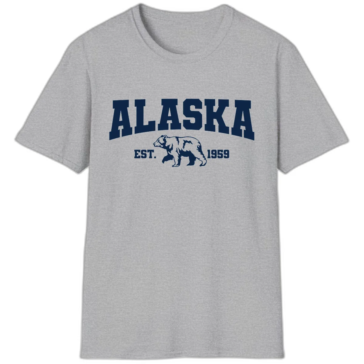 Alaska Bear Est. 1959 T-Shirt in Sport Grey