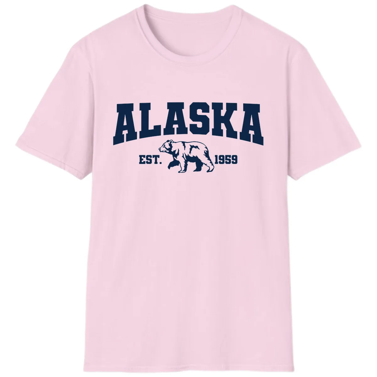 Alaska Bear Est. 1959 T-Shirt in Light Pink