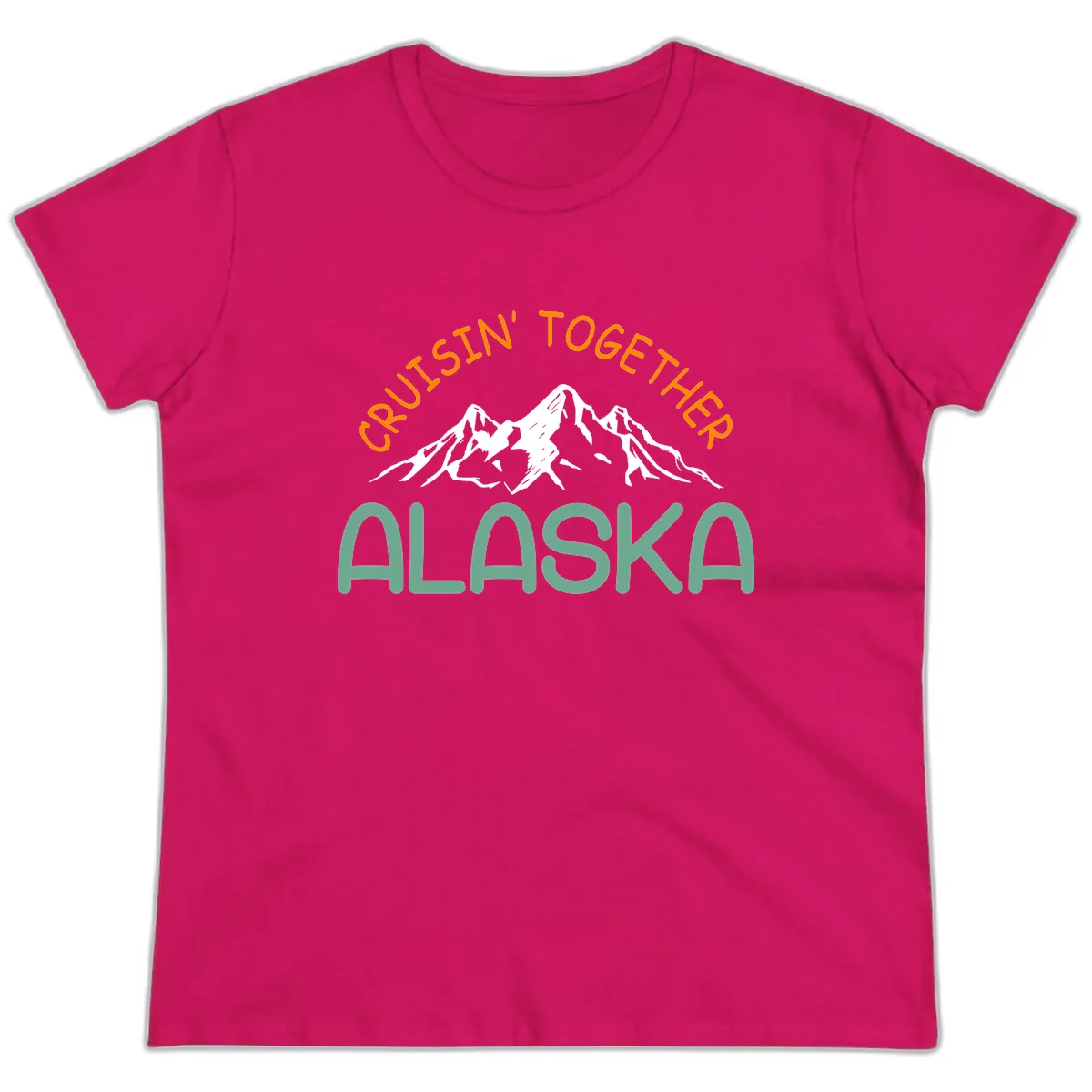 Cruisin' Together Alaska Ladies Tee in Heliconia