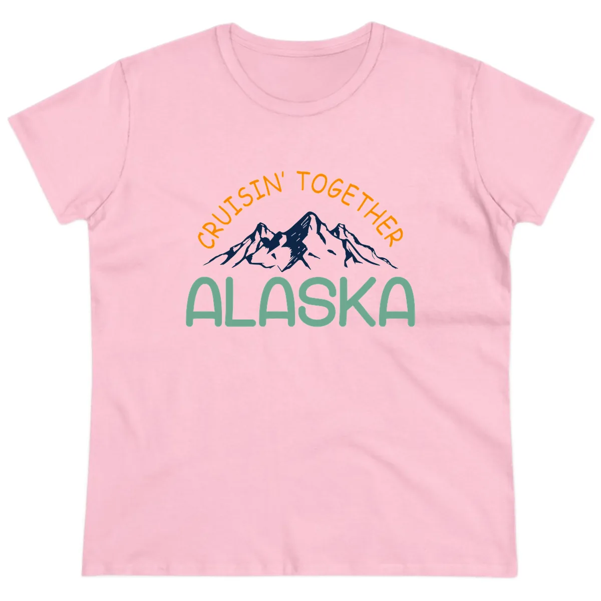 Cruisin' Together Alaska Ladies Tee in Light Pink