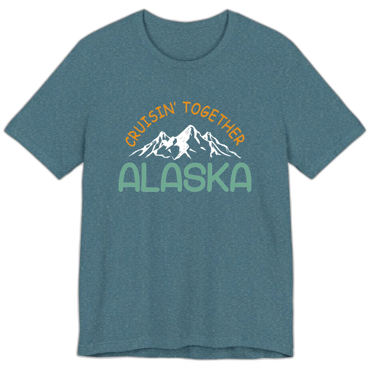 Cruisin' Together Alaska Premium T-Shirt in Heather Deep Teal
