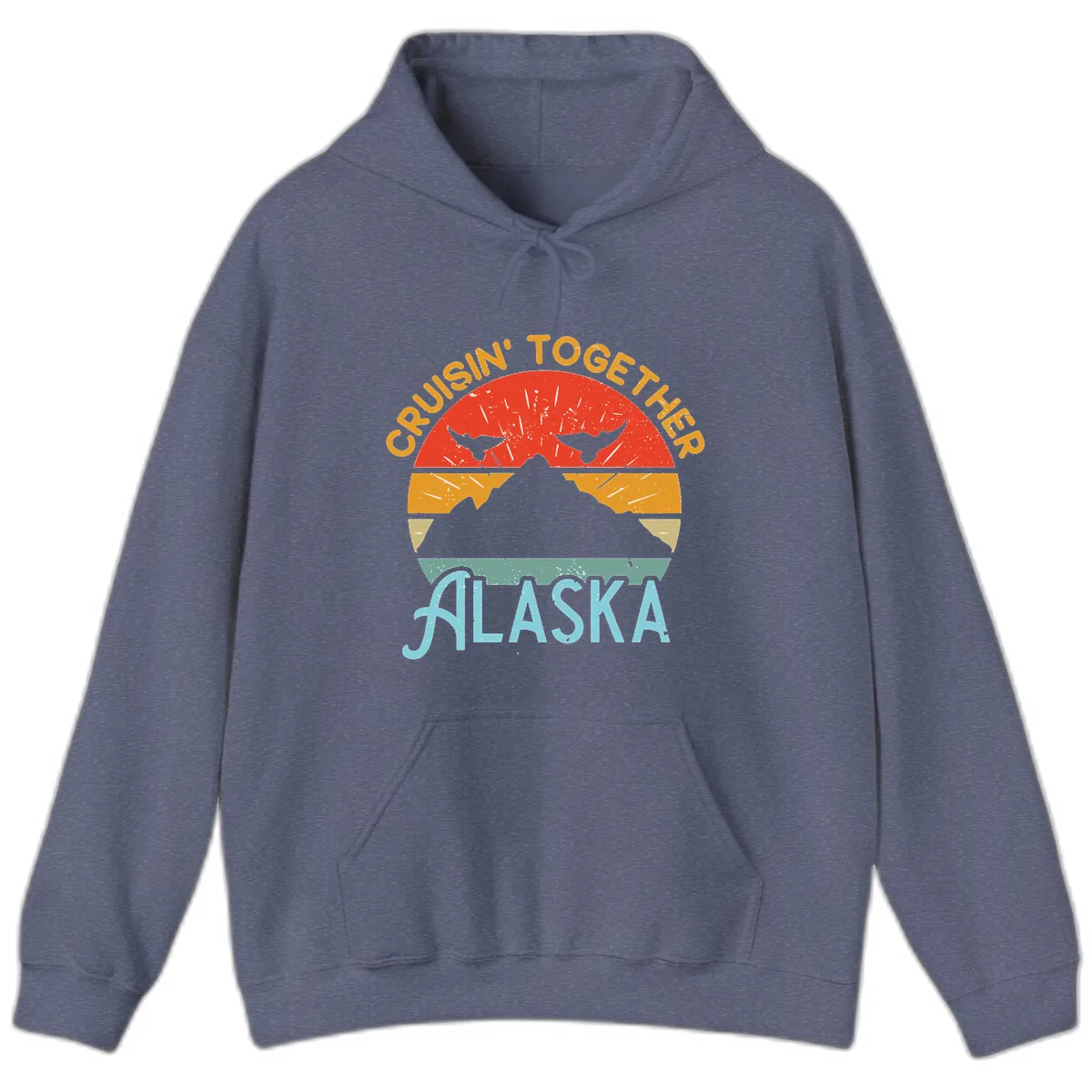Crushin' Together Alaska Hoodie in Heather Navy