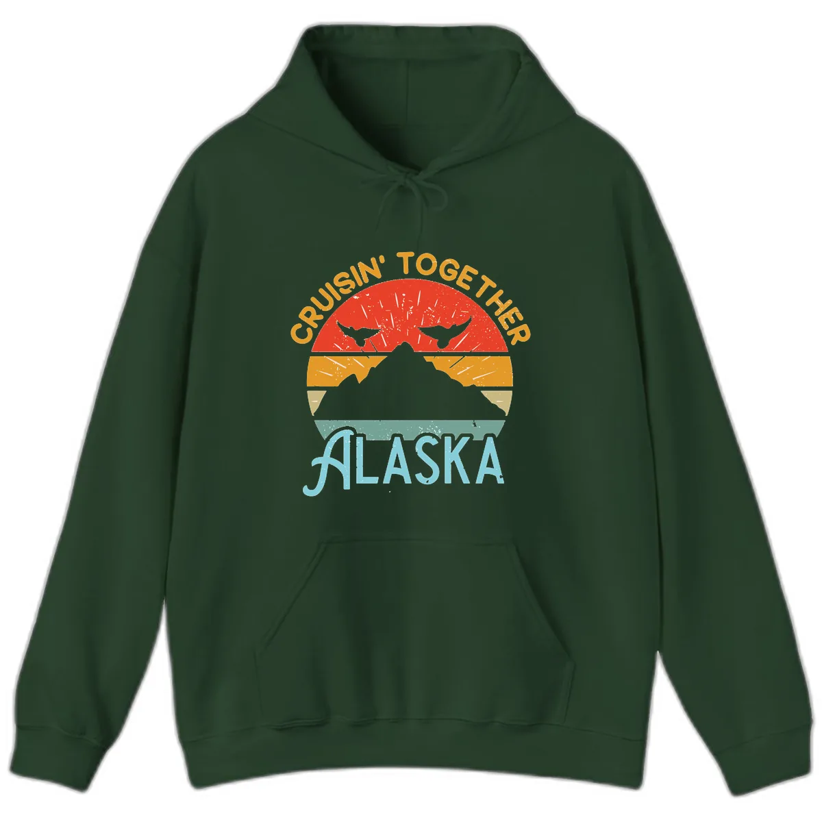 Crushin' Together Alaska Hoodie in Forest Green