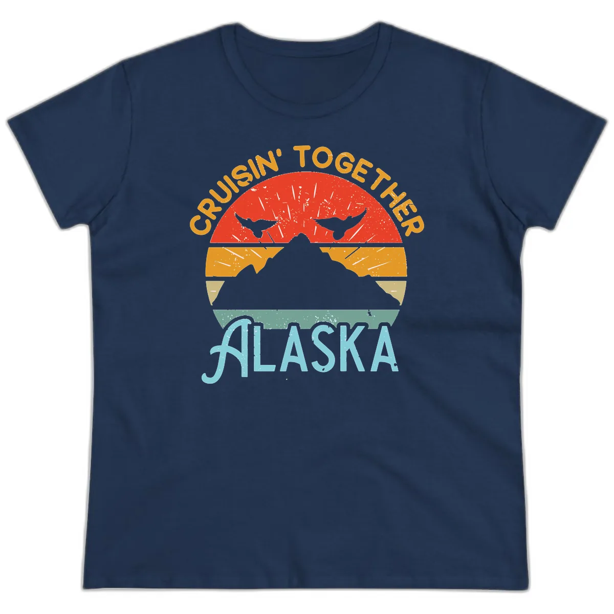Crushin' Together Alaska Ladies Tee in Navy
