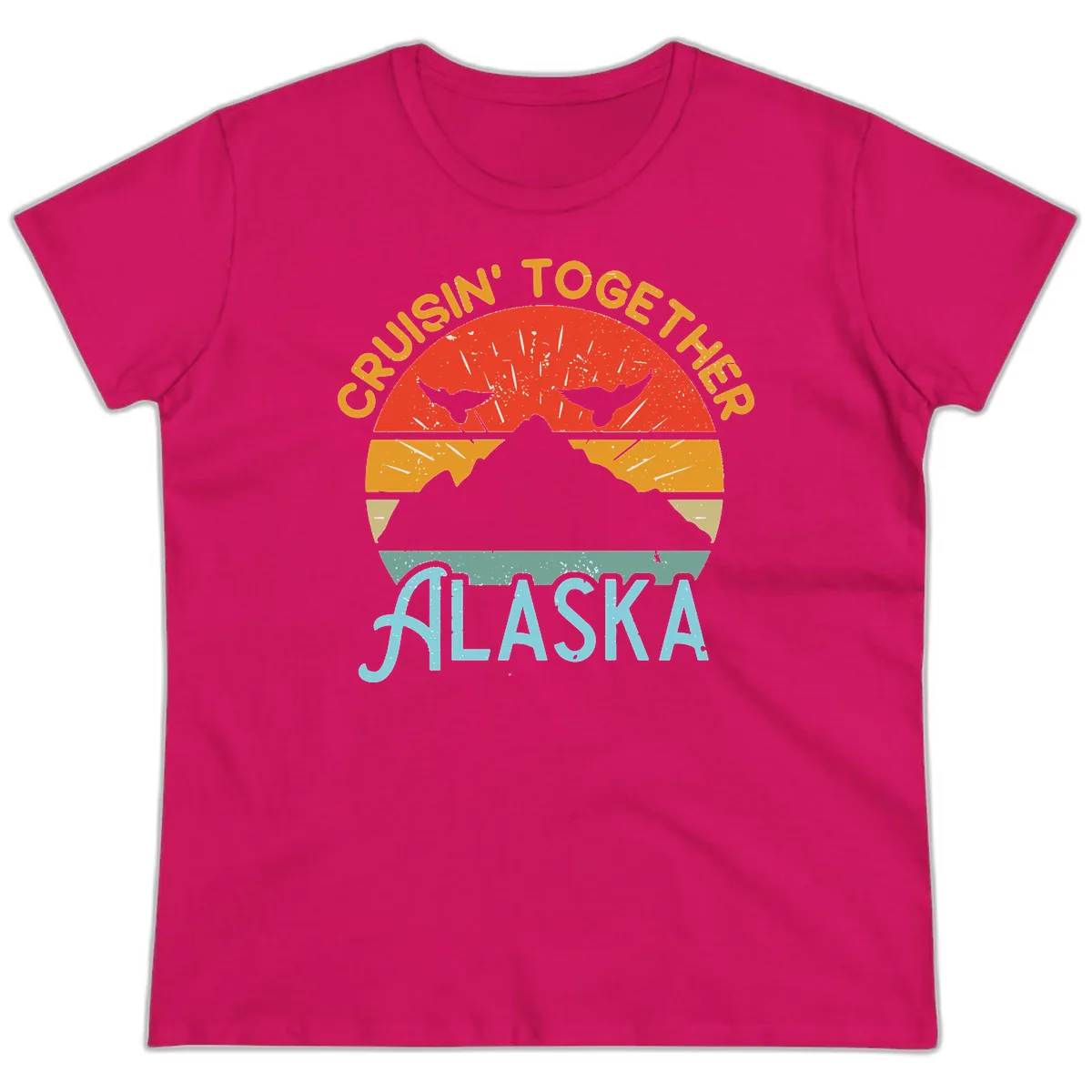 Crushin' Together Alaska Ladies Tee in Heliconia