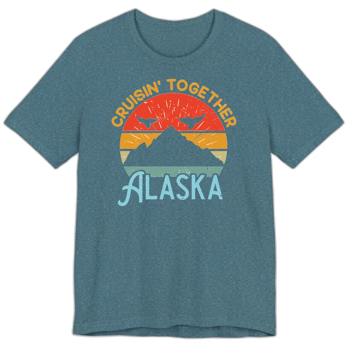 Crushin' Together Alaska Premium T-Shirt in Heather Deep Teal