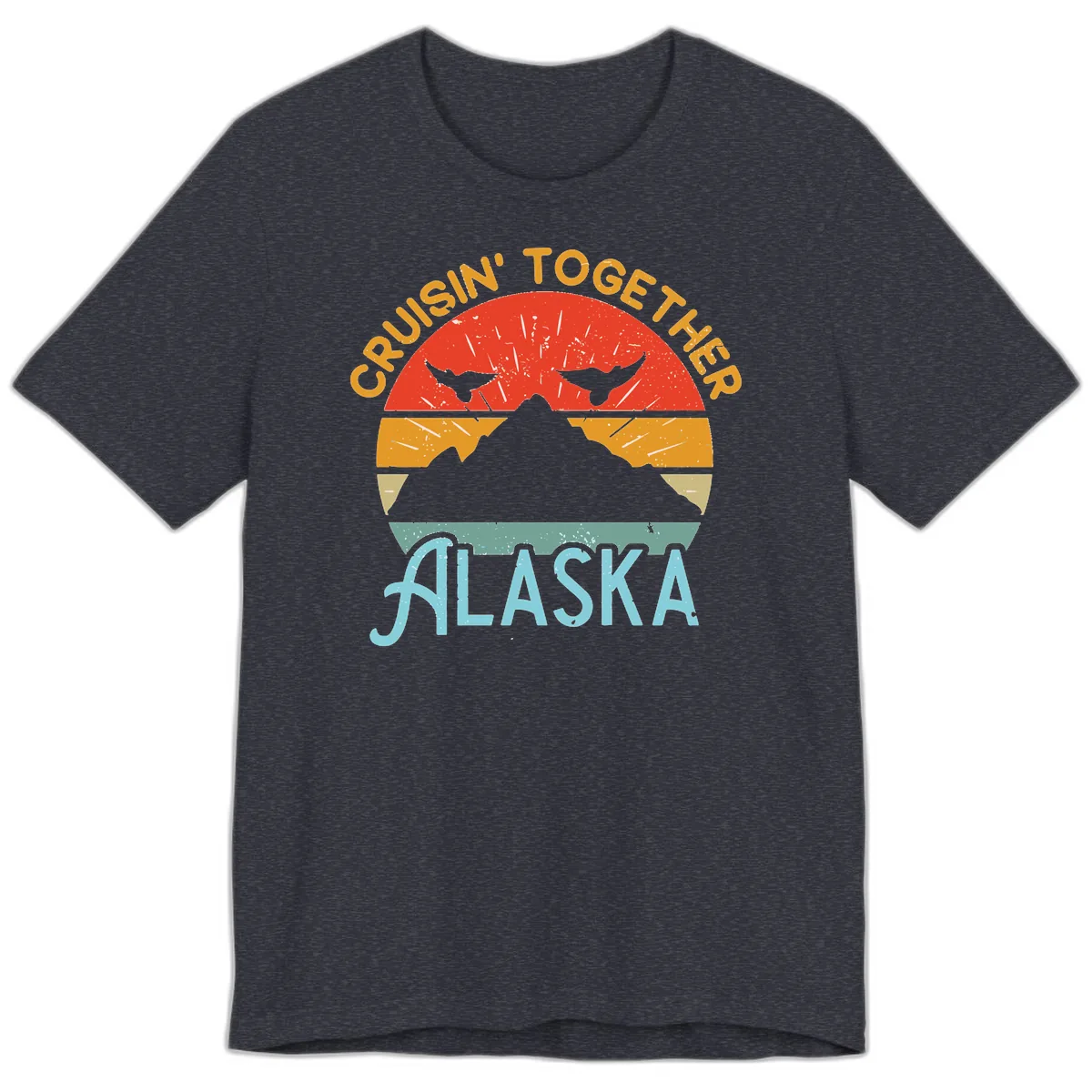Crushin' Together Alaska Premium T-Shirt in Heather Navy