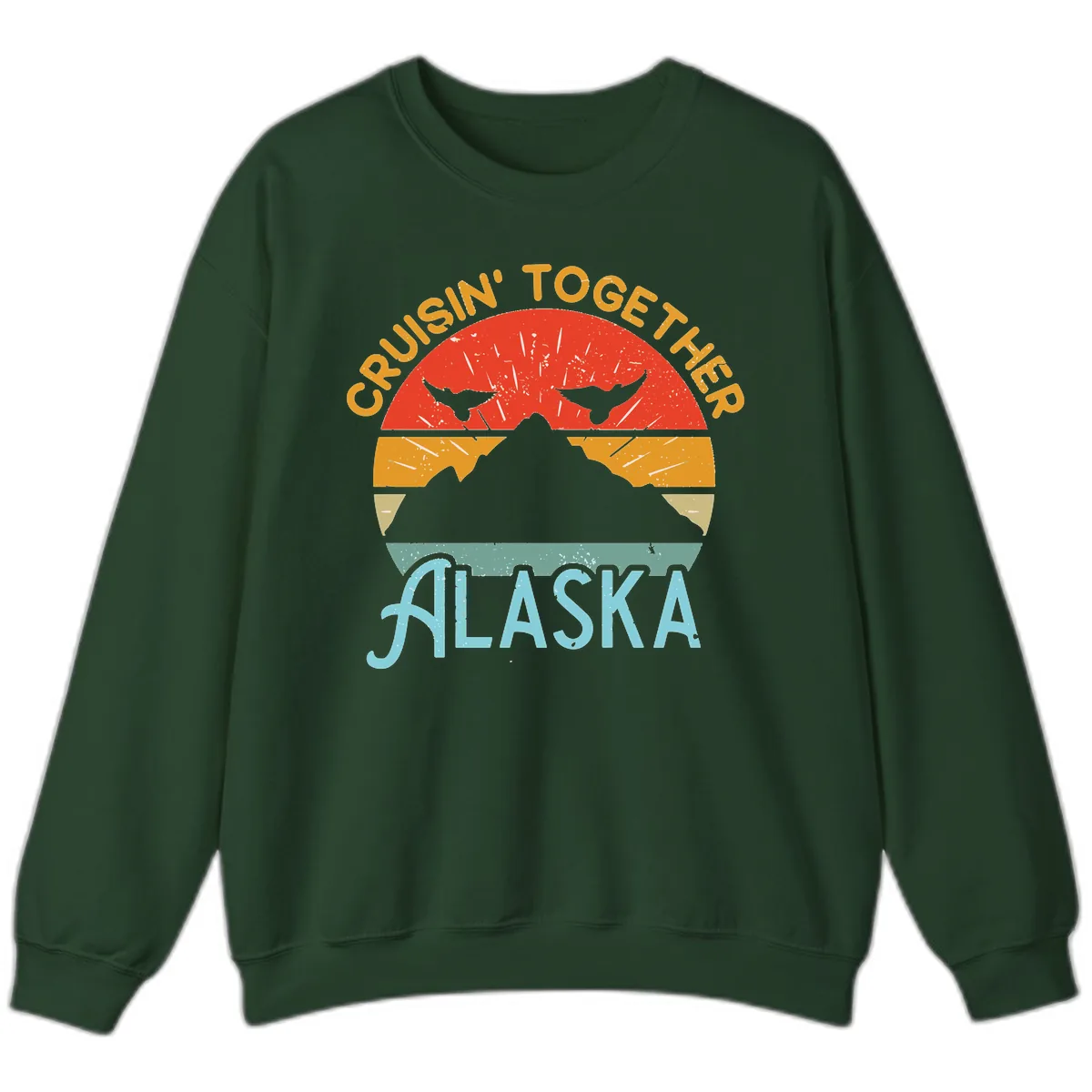 Crushin' Together Alaska Sweatshirt in Forest Green