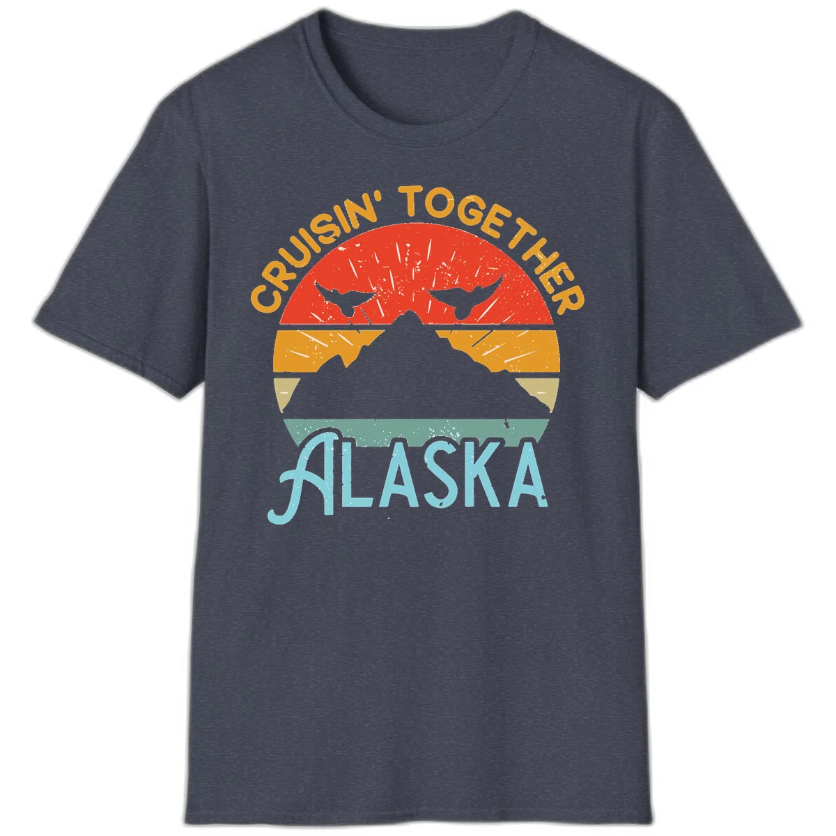 Crushin' Together Alaska T-Shirt in Heather Navy
