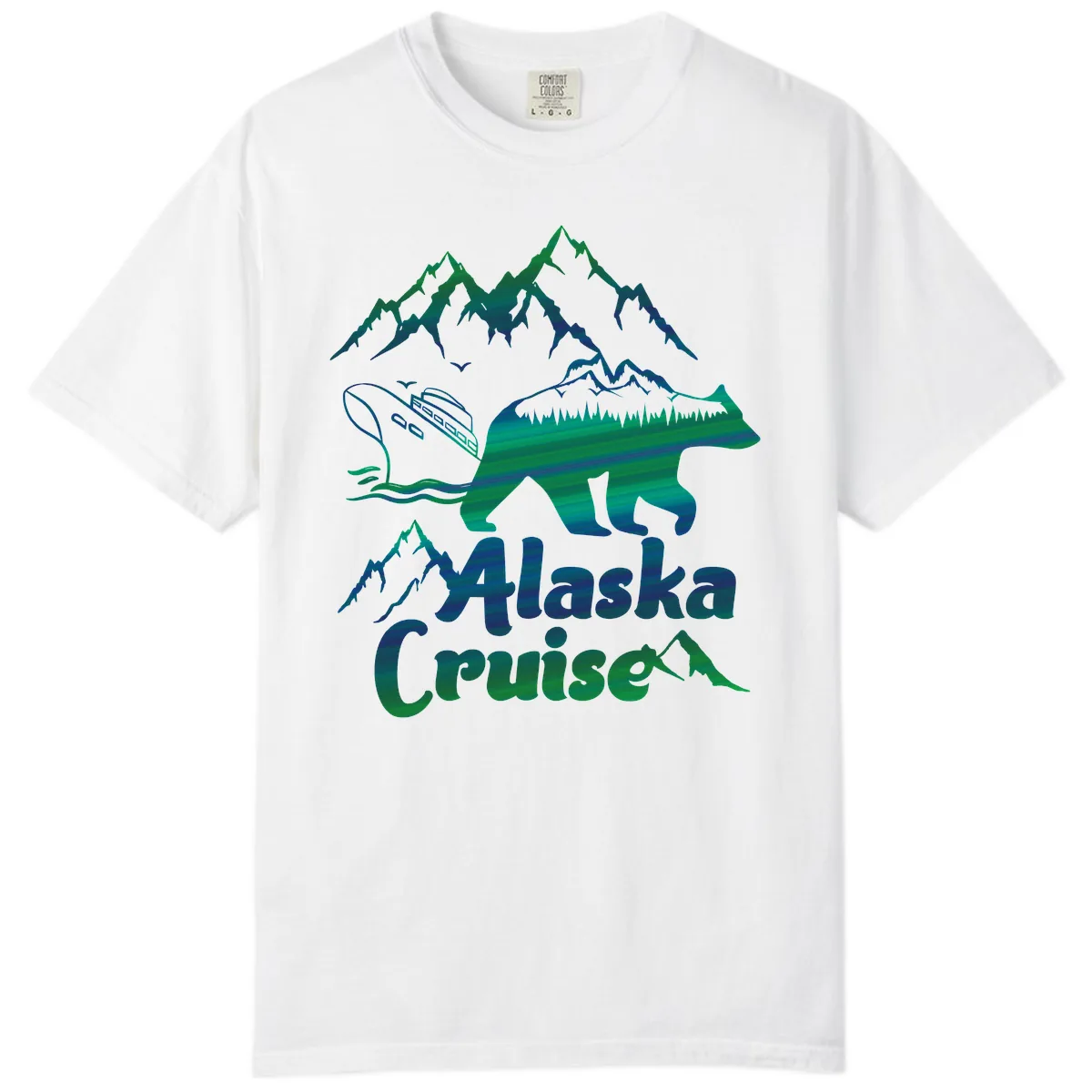 Alaska Cruise Bear Adventure Comfort Color in White
