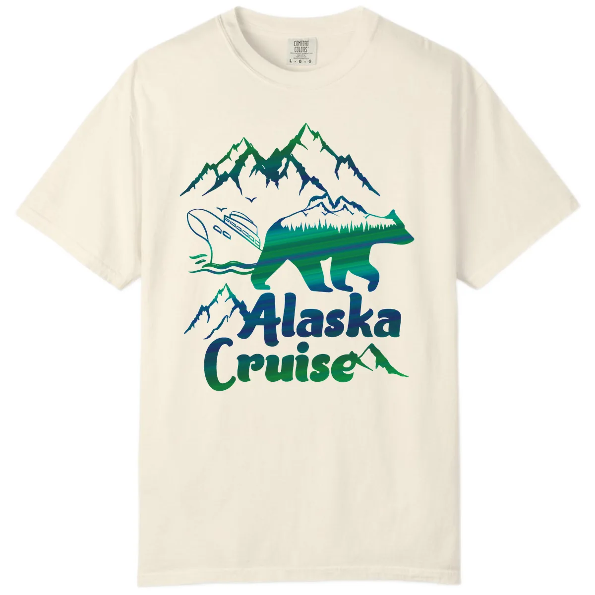 Alaska Cruise Bear Adventure Comfort Color in Ivory