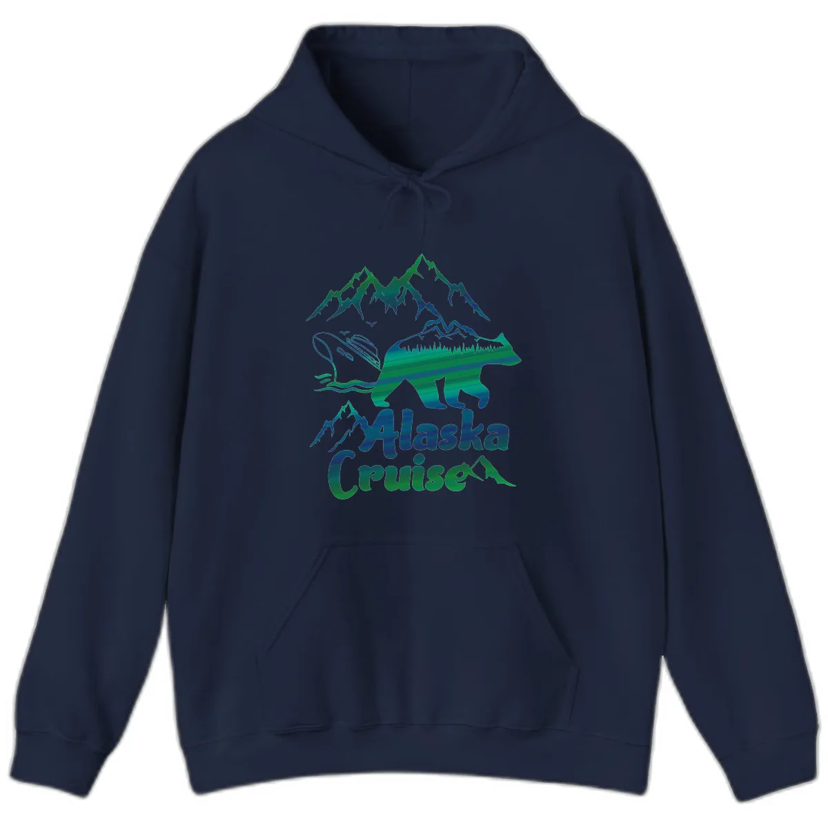 Alaska Cruise Bear Adventure Hoodie in Navy