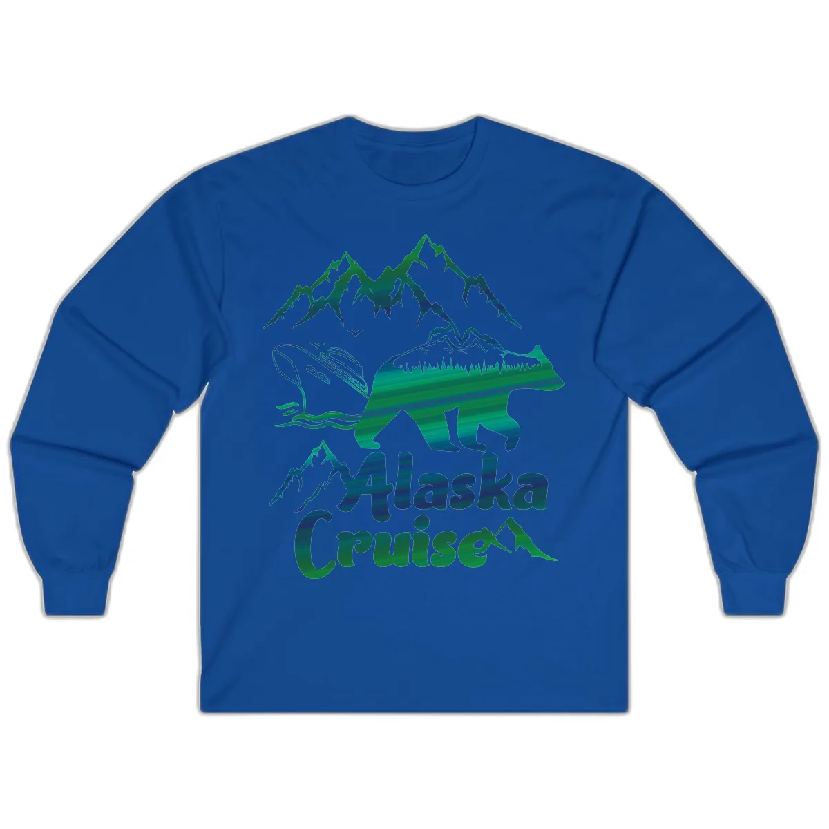 Alaska Cruise Bear Adventure Long Sleeve in Royal
