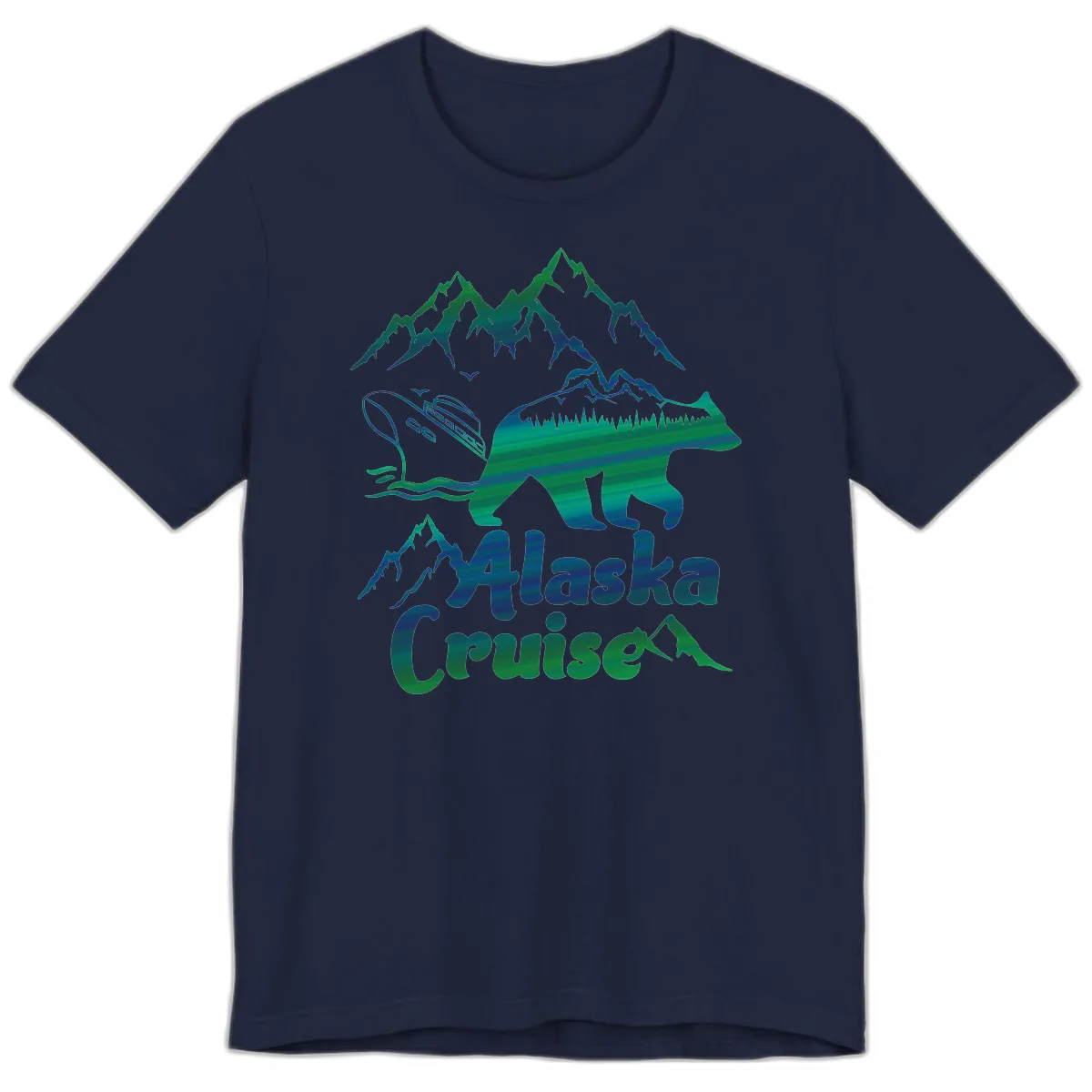 Alaska Cruise Bear Adventure Premium T-Shirt in Navy