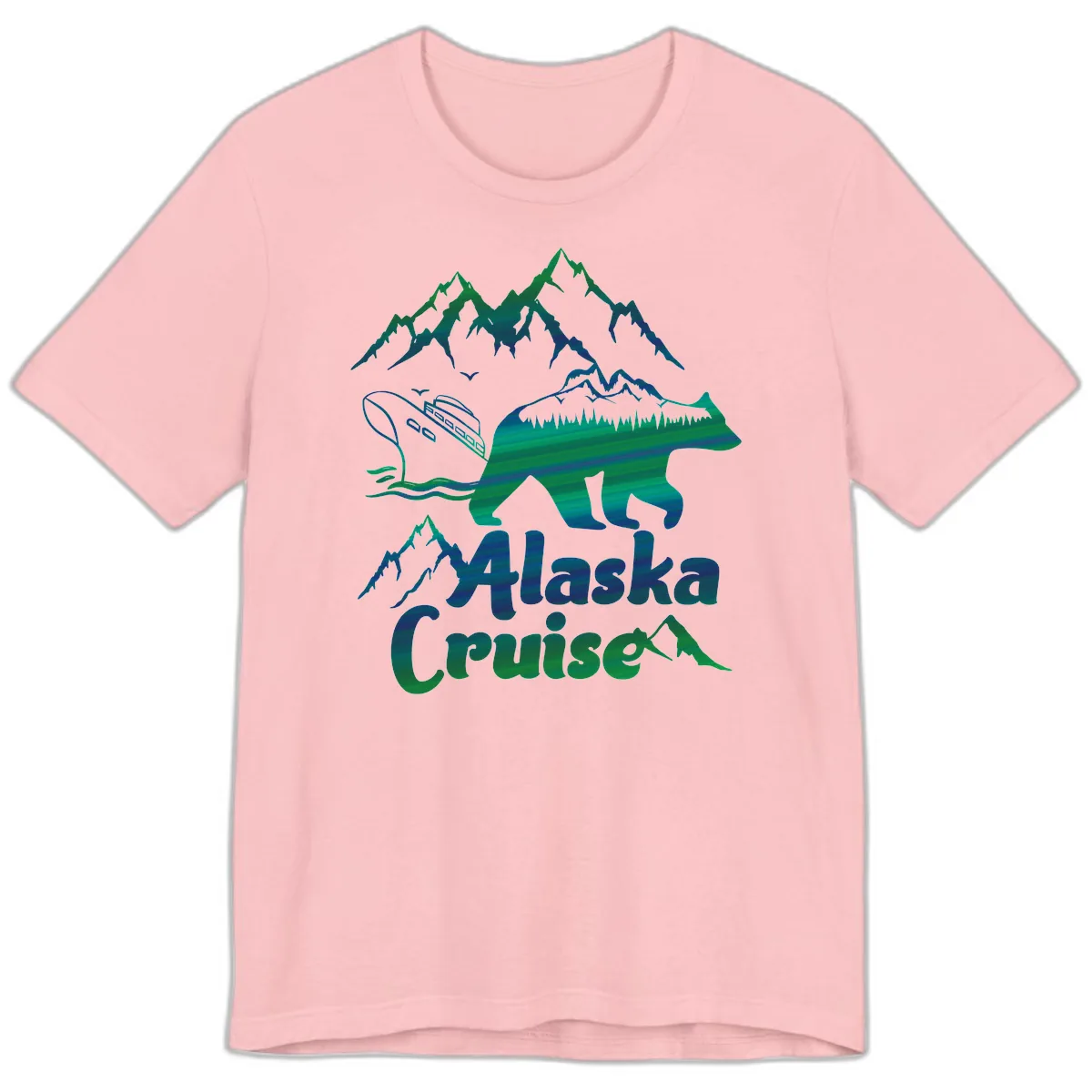 Alaska Cruise Bear Adventure Premium T-Shirt in Pink