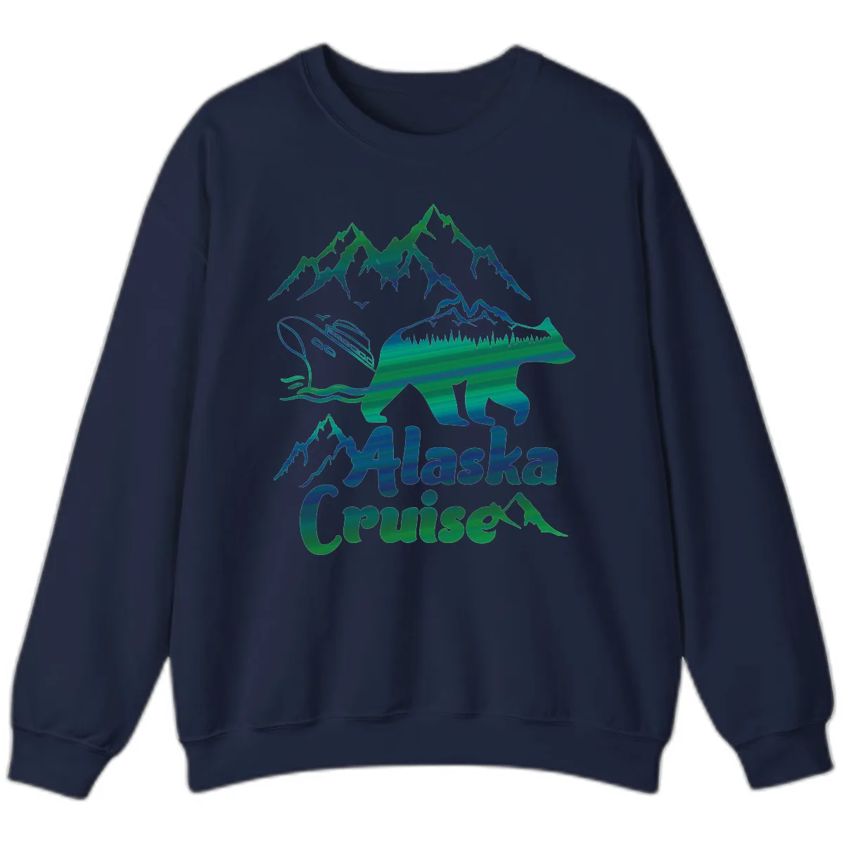 Alaska Cruise Bear Adventure Sweatshirt in Navy