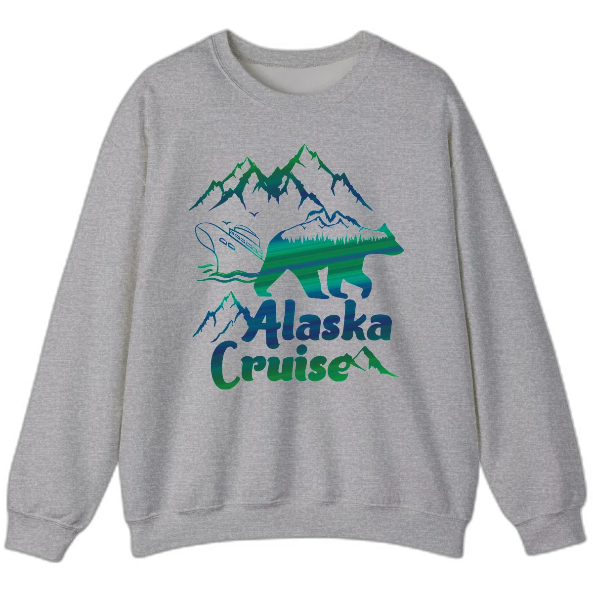 Alaska Cruise Bear Adventure Sweatshirt in Sport Grey