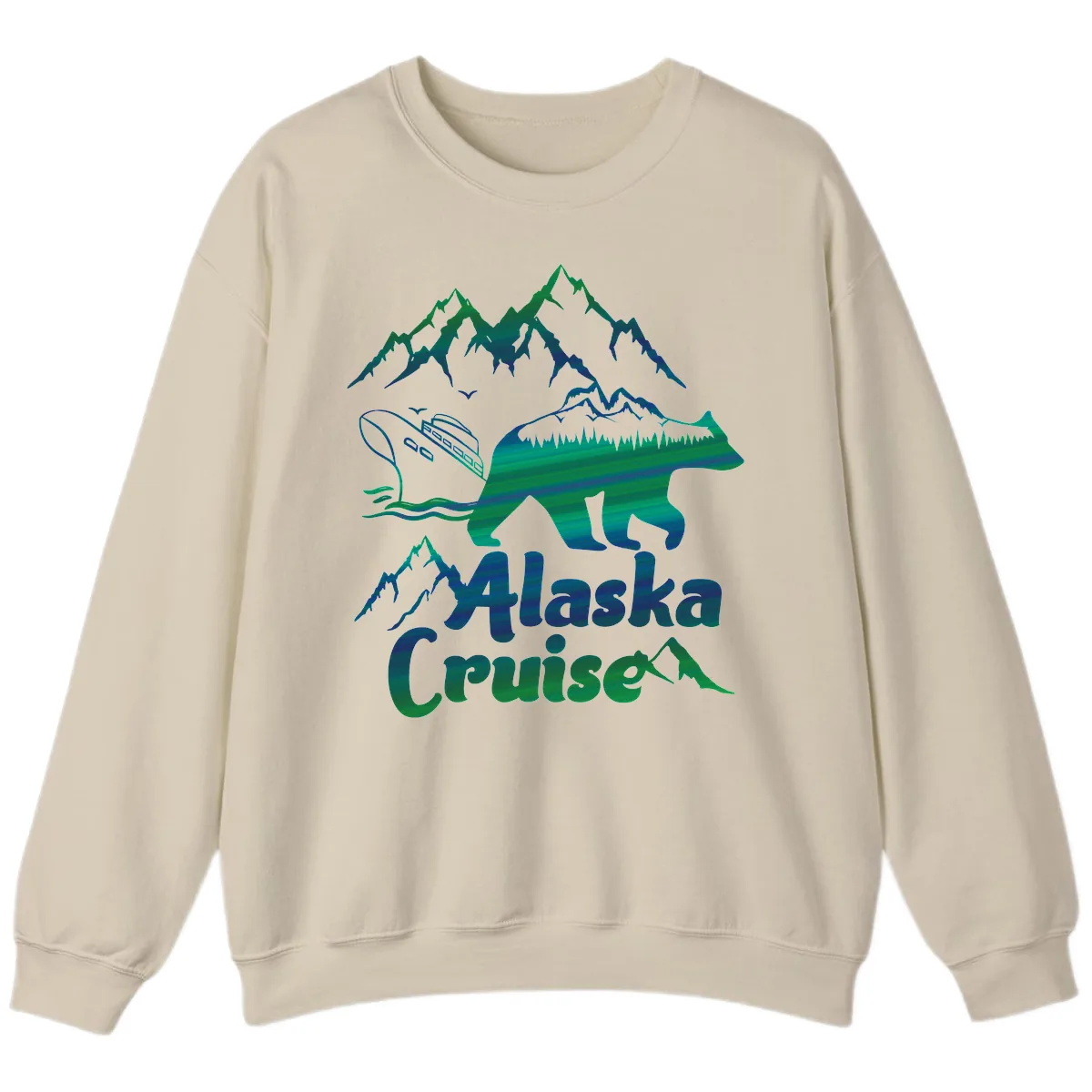 Alaska Cruise Bear Adventure Sweatshirt in Sand