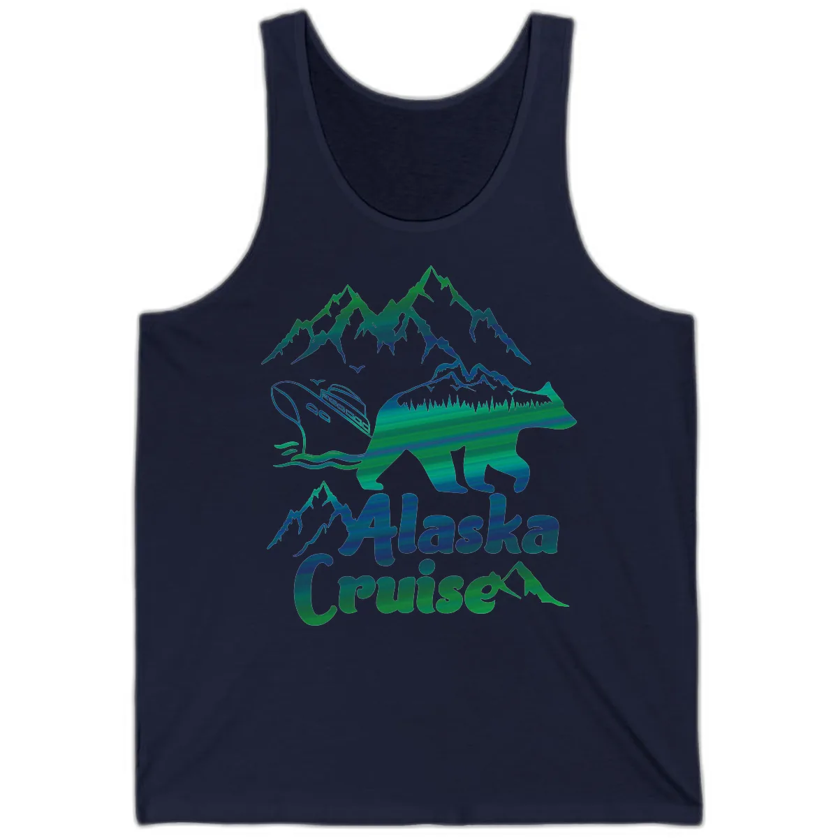 Alaska Cruise Bear Adventure Tank in Navy