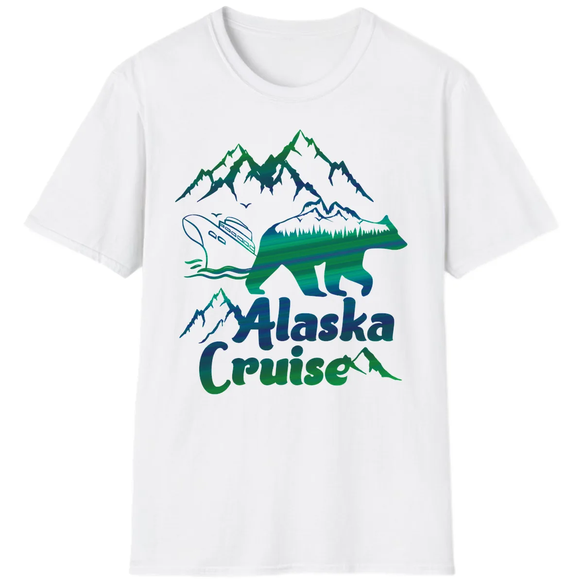 Alaska Cruise Bear Adventure T-Shirt in White