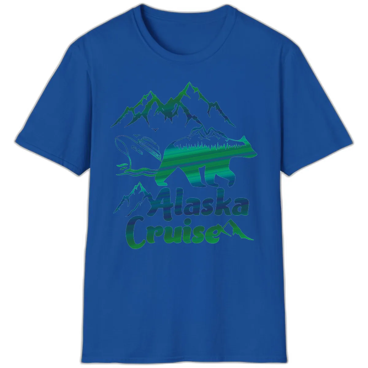 Alaska Cruise Bear Adventure T-Shirt in Royal