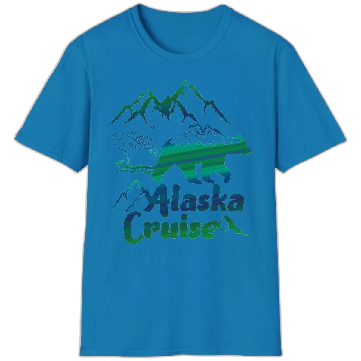Alaska Cruise Bear Adventure T-Shirt in Sapphire