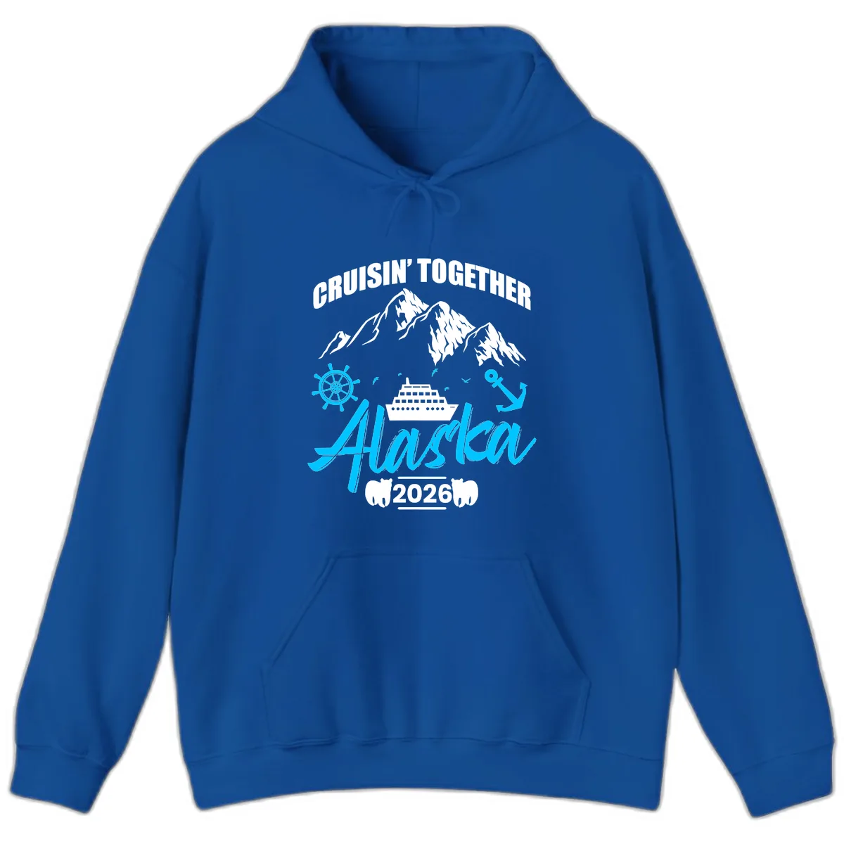 All Aboard Nautical Cruise Design Hoodie in Royal