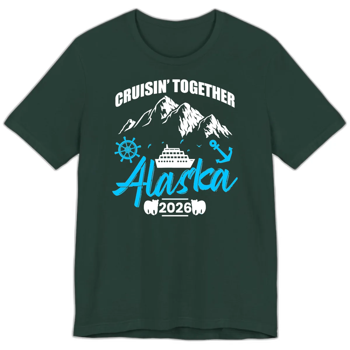 All Aboard Nautical Cruise Design Premium T-Shirt in Forest