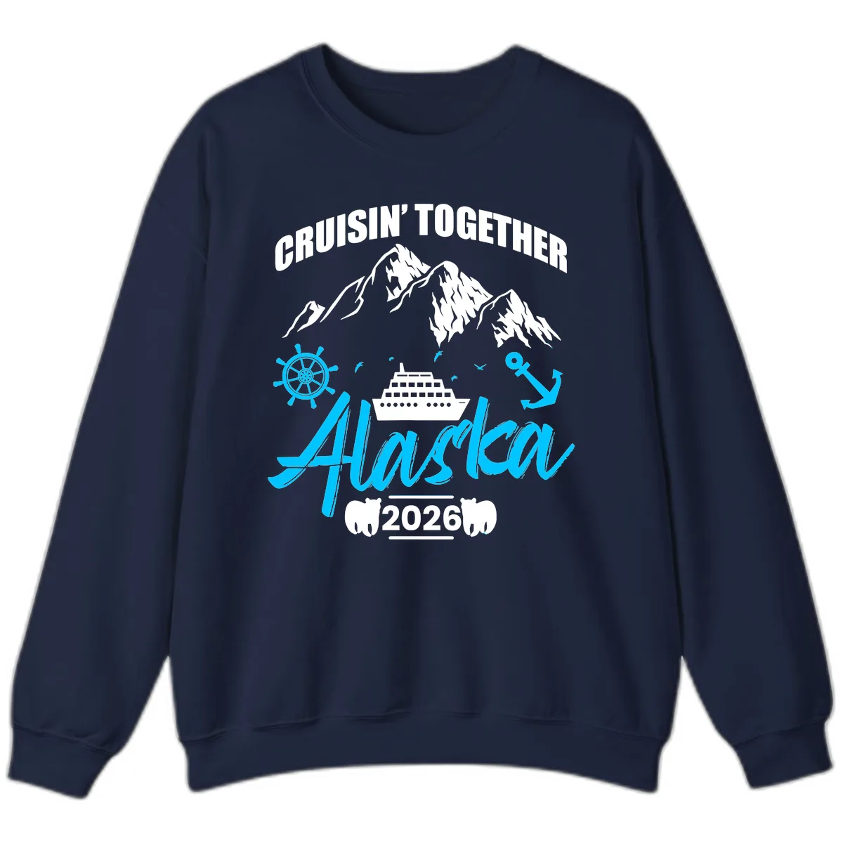 All Aboard Nautical Cruise Design Sweatshirt in Navy