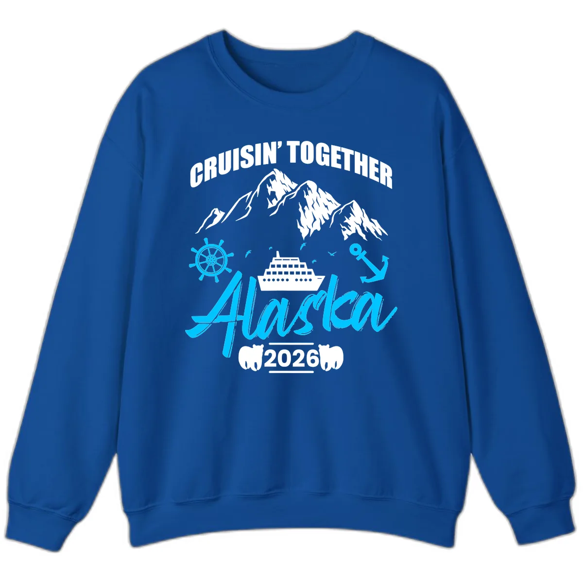 All Aboard Nautical Cruise Design Sweatshirt in Royal