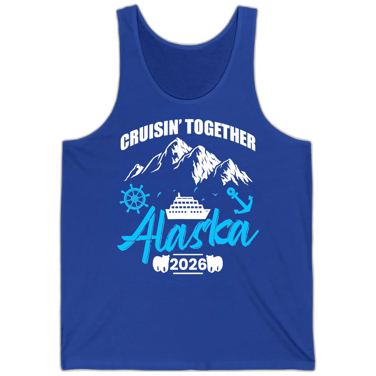 All Aboard Nautical Cruise Design Tank in True Royal